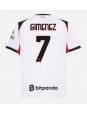 AC Milan Santiago Gimenez #7 Replika Borta Kläder 2025-26 Kortärmad
